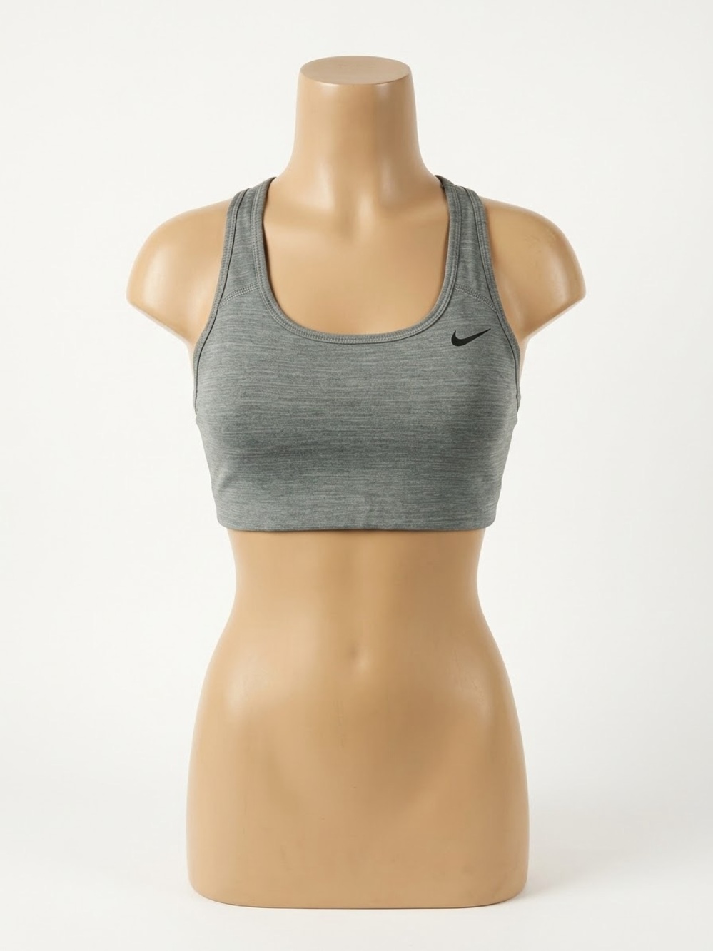 Nike Dark Heather Gray Racerback Sports Bra with Swoosh